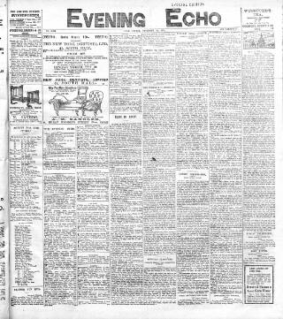cover page of Evening Echo (Cork) published on December 30, 1904