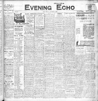 cover page of Evening Echo (Cork) published on November 15, 1909