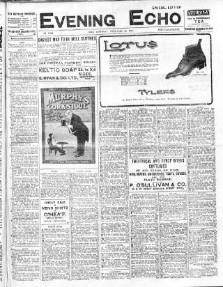 cover page of Evening Echo (Cork) published on February 28, 1914