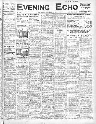 cover page of Evening Echo (Cork) published on September 18, 1914