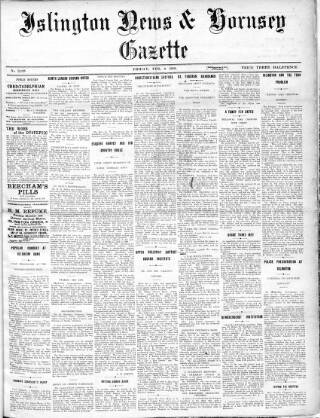 cover page of Islington News and Hornsey Gazette published on February 8, 1918