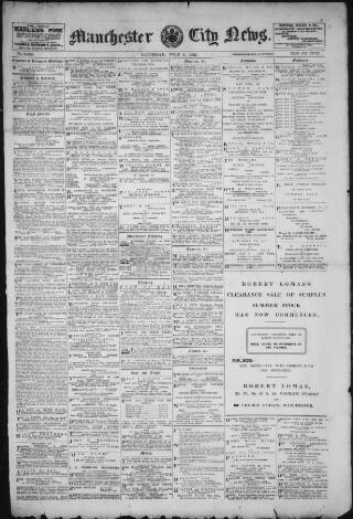 cover page of Manchester City News published on July 6, 1912