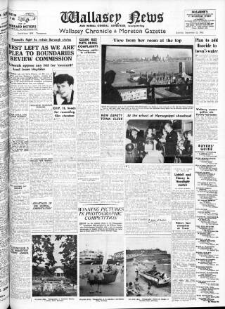 cover page of Wallasey News and Wirral General Advertiser published on September 22, 1962