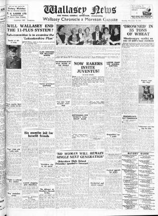 cover page of Wallasey News and Wirral General Advertiser published on November 10, 1962