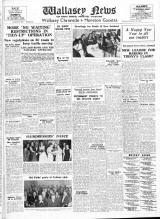 cover page of Wallasey News and Wirral General Advertiser published on December 29, 1962