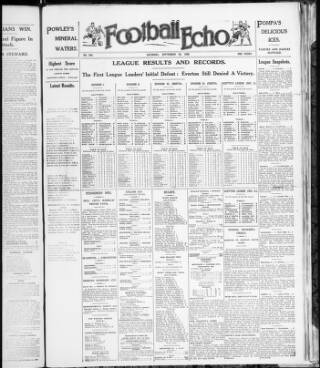 cover page of Football Echo (Sunderland) published on September 18, 1926