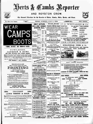 cover page of Herts & Cambs Reporter & Royston Crow published on July 6, 1894