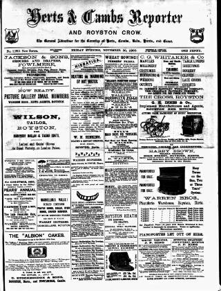 cover page of Herts & Cambs Reporter & Royston Crow published on November 30, 1900