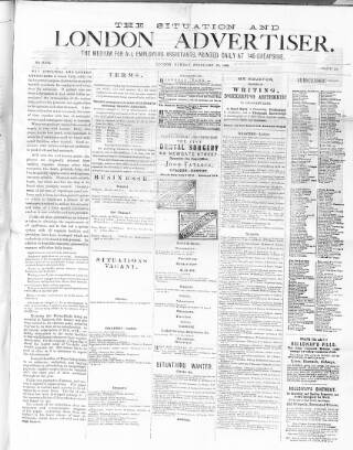 cover page of Situation and London Advertiser published on February 27, 1888