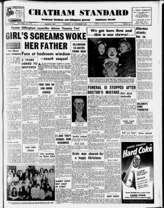 cover page of Chatham Standard published on December 30, 1958