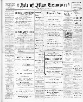 cover page of Isle of Man Examiner published on December 30, 1905