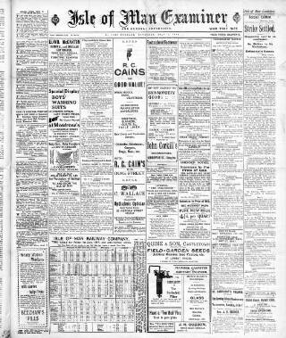 cover page of Isle of Man Examiner published on July 6, 1918