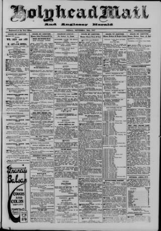 cover page of Holyhead Mail and Anglesey Herald published on November 30, 1917