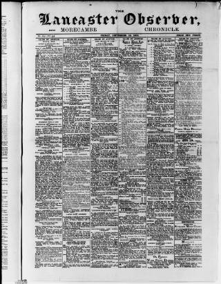 cover page of Lancaster Observer and Morecambe Chronicle published on September 18, 1914