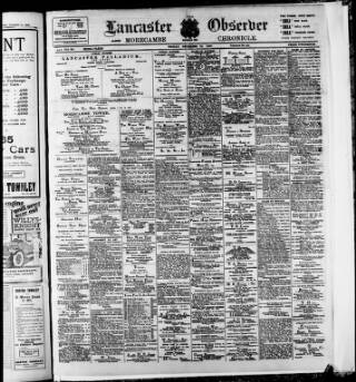 cover page of Lancaster Observer and Morecambe Chronicle published on December 30, 1927