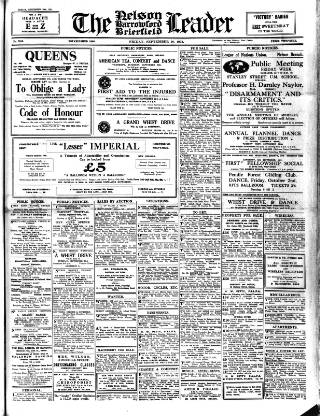cover page of Nelson Leader published on September 18, 1931