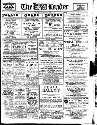 cover page of Nelson Leader published on November 30, 1934
