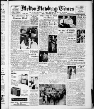 cover page of Melton Mowbray Times and Vale of Belvoir Gazette published on September 18, 1953