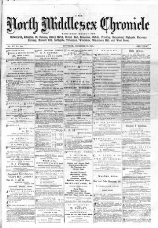 cover page of North Middlesex Chronicle published on December 30, 1876