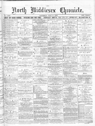 cover page of North Middlesex Chronicle published on July 6, 1889