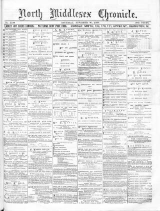 cover page of North Middlesex Chronicle published on November 30, 1889