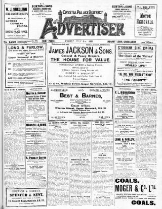 cover page of Crystal Palace District Times & Advertiser published on July 9, 1926