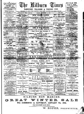 cover page of Kilburn Times published on December 30, 1881