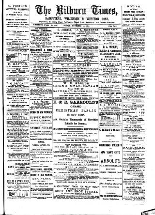 cover page of Kilburn Times published on November 30, 1883