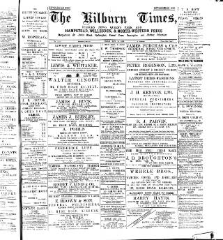 cover page of Kilburn Times published on May 29, 1896
