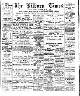 cover page of Kilburn Times published on November 15, 1901