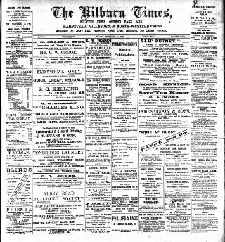 cover page of Kilburn Times published on February 28, 1908