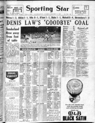 cover page of Sporting Star (Wolverhampton) published on December 12, 1964