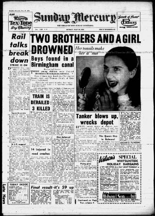 cover page of Birmingham Weekly Mercury published on May 29, 1955
