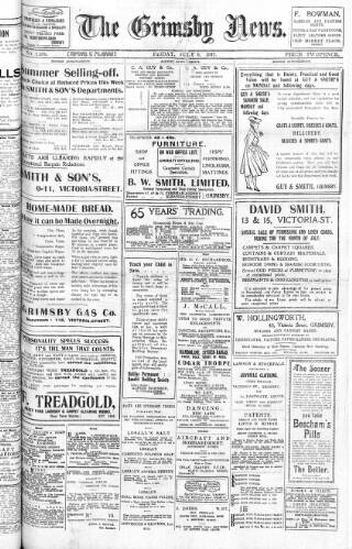 cover page of Grimsby News published on July 6, 1917