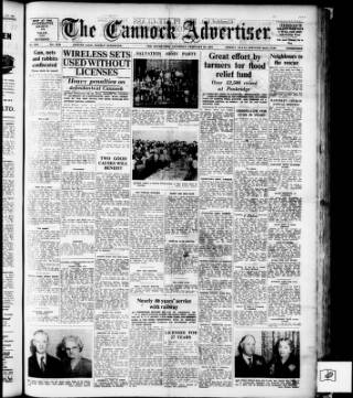 cover page of Cannock Advertiser published on February 28, 1953