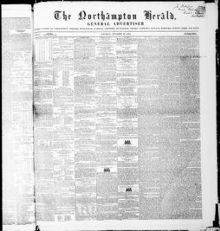 cover page of Northampton Herald published on December 30, 1854