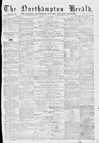 cover page of Northampton Herald published on November 30, 1872