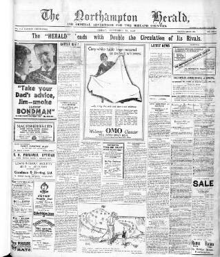 cover page of Northampton Herald published on September 19, 1930