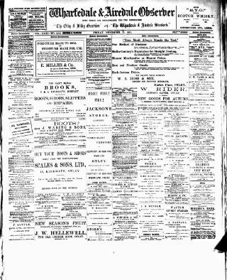 cover page of Wharfedale & Airedale Observer published on November 15, 1901