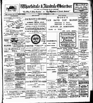 cover page of Wharfedale & Airedale Observer published on September 18, 1903