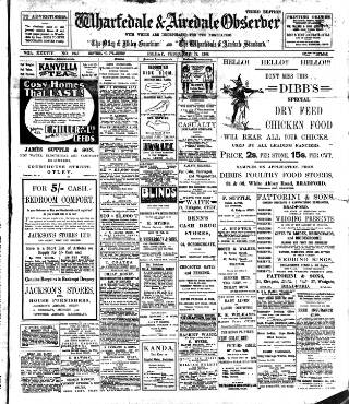 cover page of Wharfedale & Airedale Observer published on February 28, 1908
