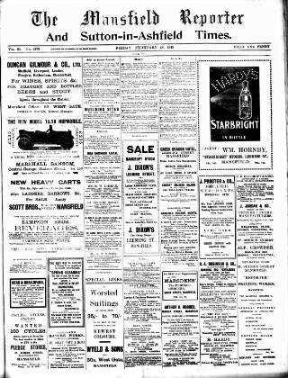 cover page of Mansfield Reporter published on February 28, 1913