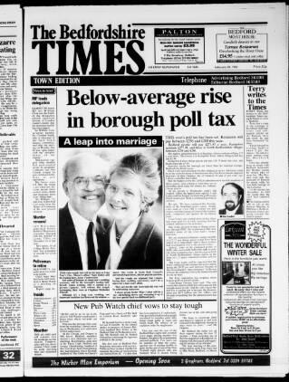 cover page of Bedfordshire Times and Independent published on February 28, 1992