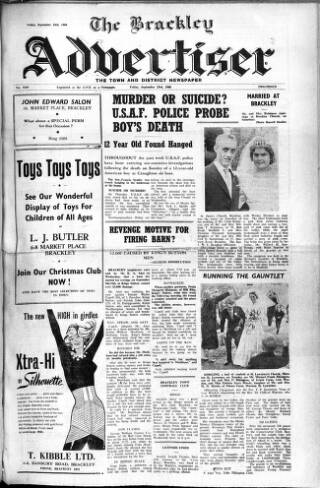 cover page of Brackley Advertiser published on September 23, 1960