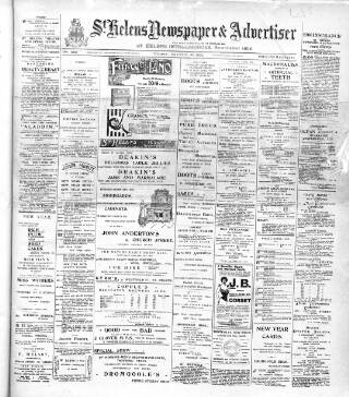 cover page of St. Helens Newspaper & Advertiser published on December 30, 1902
