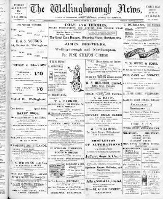 cover page of Wellingborough News published on November 24, 1905