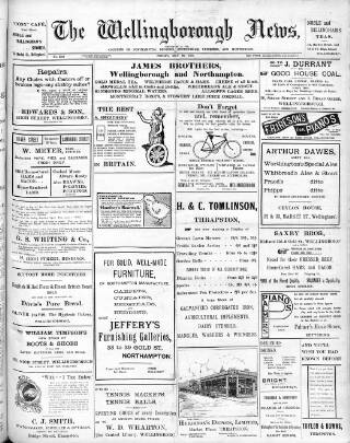 cover page of Wellingborough News published on May 29, 1908