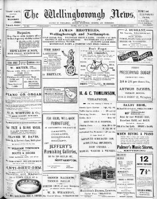 cover page of Wellingborough News published on July 17, 1908