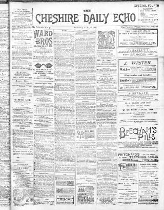 cover page of Cheshire Daily Echo published on July 6, 1903