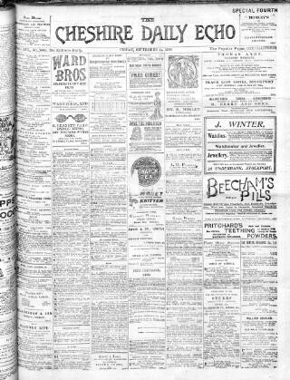 cover page of Cheshire Daily Echo published on September 18, 1903